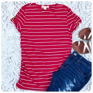 MICHAEL Michael Kors Striped Fitted Top